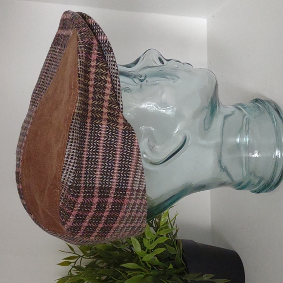 Newsboy Hat Tweed Houndstooth Corduroy Pink Brown Tan Black - Picture 4 of 10
